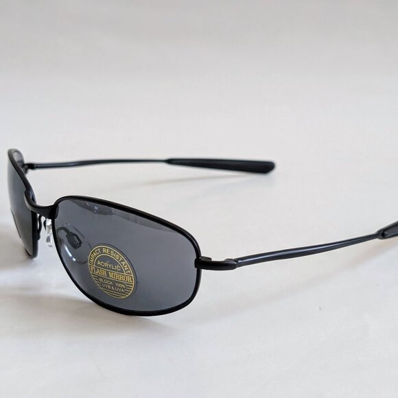 NWT Vintage 90's Rectangle Metal Sport Sunglasses (M. Black) - Picture 3 of 5